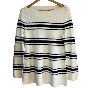 Talbots long sleeve striped boat neck sweater size L excellent condition